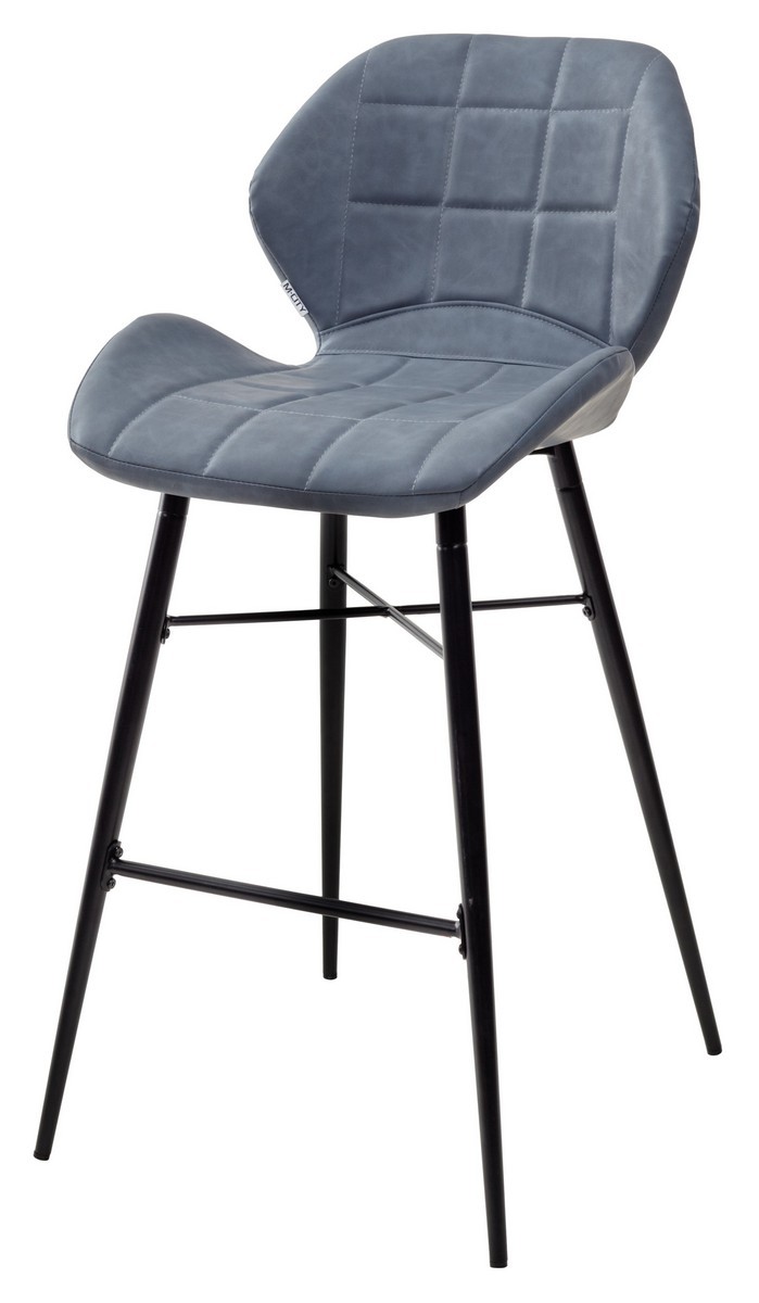 Барный стул MARCEL RU-03 синяя сталь, экокожа