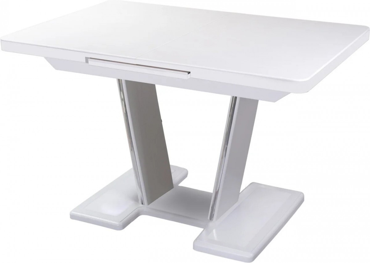 Обеденный стол с камнем Реал ПР-1 КМ 04 БЛ 03-1 БЛ, белый/камень белого цвета
