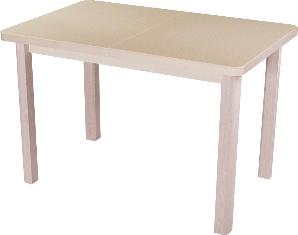 Обеденный стол с камнем Румба ПР-2 06/МД 04 МД молочный дуб / камень песочного цвета