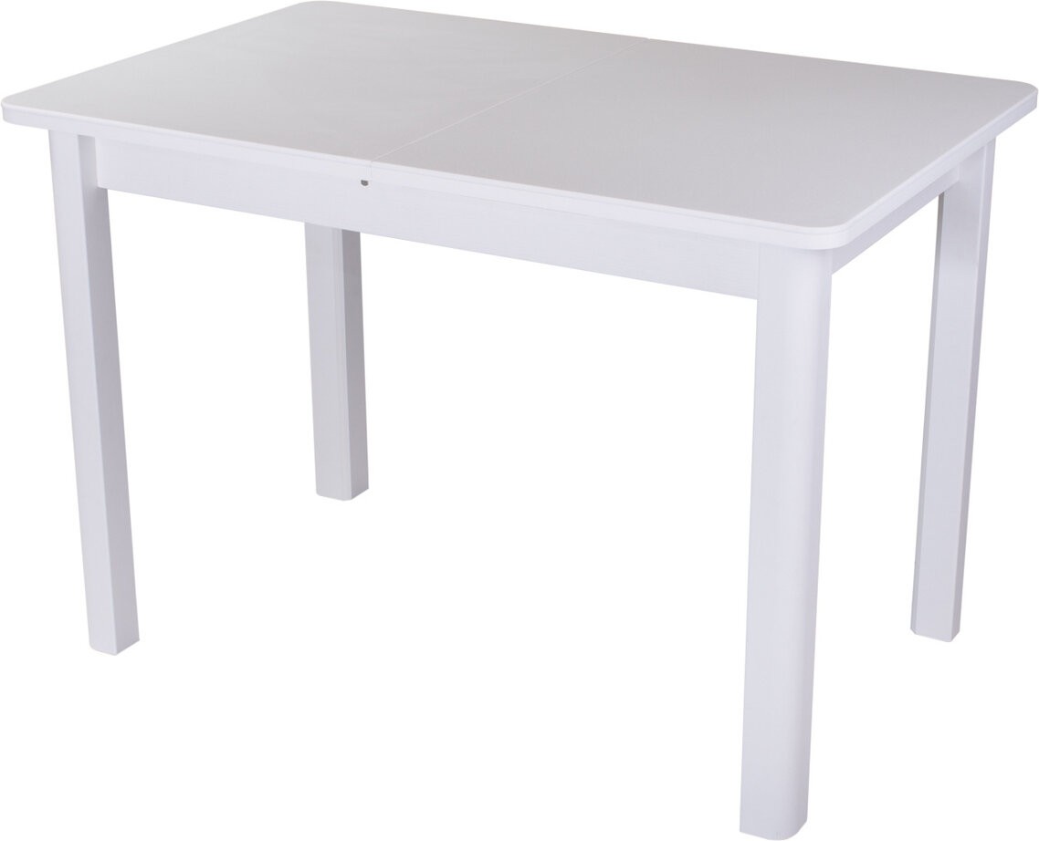 Обеденный стол с камнем Румба ПР-2 КМ 04 БЛ 04 БЛ, белый/камень белого цвета
