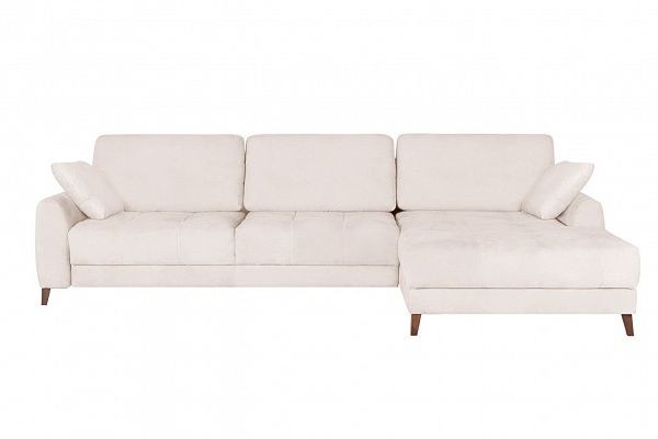 Угловой диван  Монако с канапе 97/19,(опоры дерево) Белый, Ткань Zenit 02 