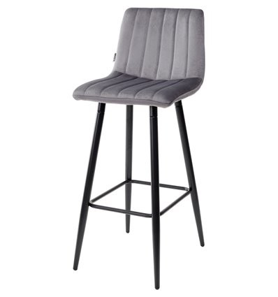 Барный стул DERRY G062-40 серый, велюр